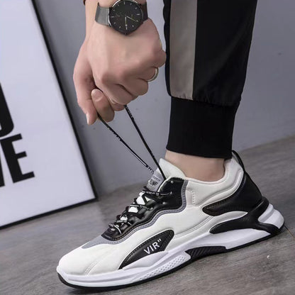 Baskets tendance noires et blanches, chaussures de sport décontractées, légères et respirantes pour hommes