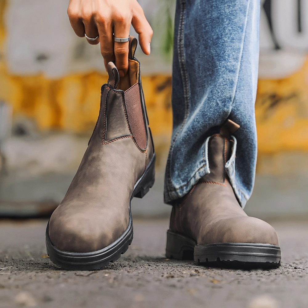 Vintage Couple Shoes Leather Boots Martin Boots Men And Women