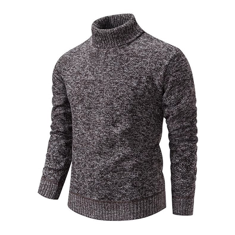 Pull décontracté de couleur unie pour homme, coupe slim