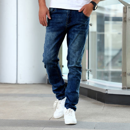Slim Fit Stretch Men's Youth Blue Casual Pants - ARCHSHOPE