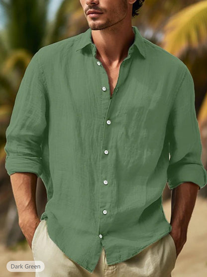 Men's Casual Solid Color Plus Size Shirt - ARCHSHOPE