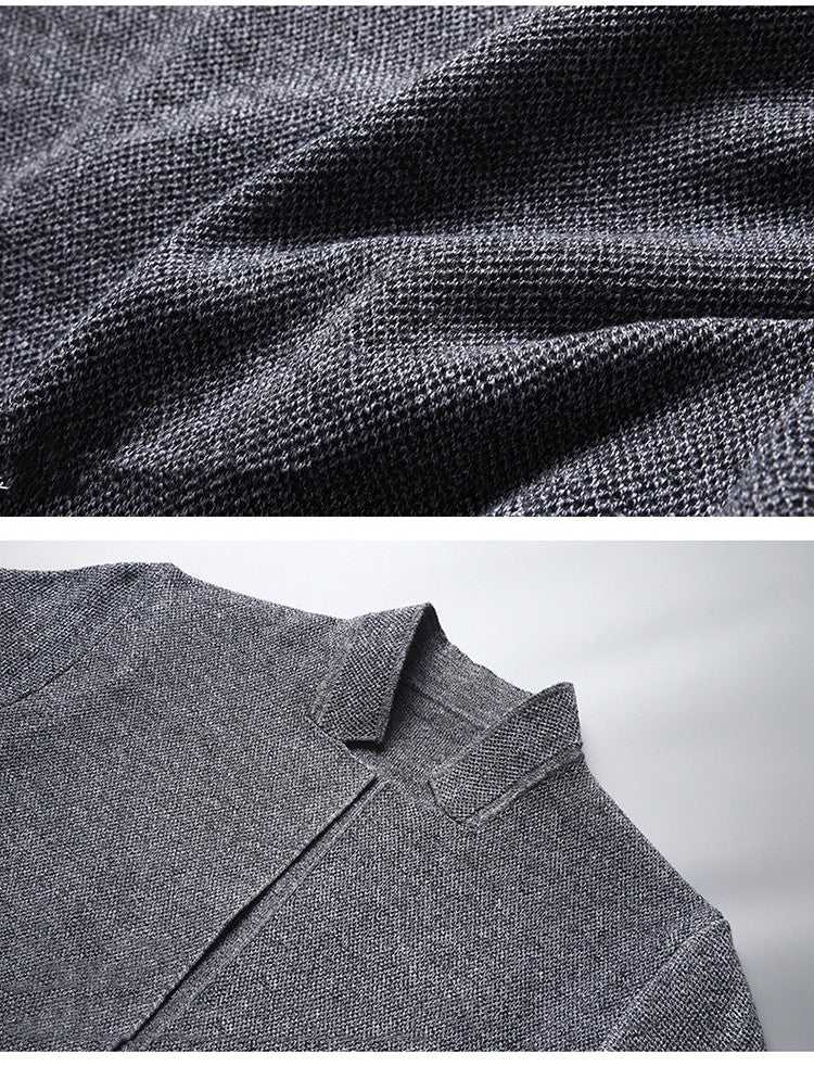 Strickjacke mit Taschen und Stehkragen für Herren