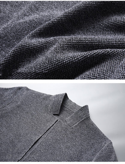 Strickjacke mit Taschen und Stehkragen für Herren