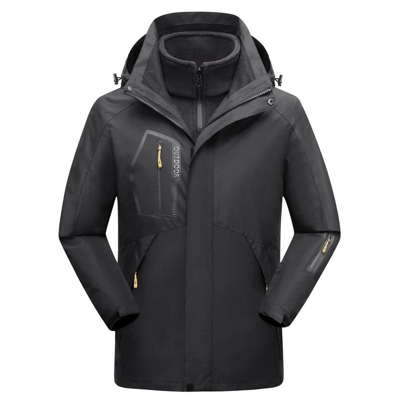 Winter Outdoor Drei-in-Eins-Mantel Warmhaltende Baumwollkleidung Shell-Jacke Baumwollgepolsterter Mantel Für Männer Und Frauen