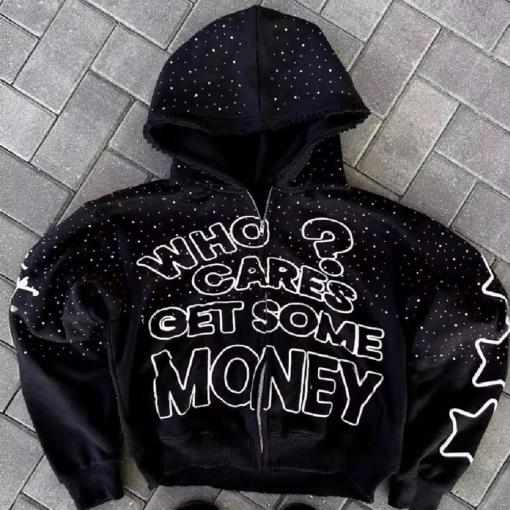 Sweat à capuche imprimé lettres de style sombre européen et américain