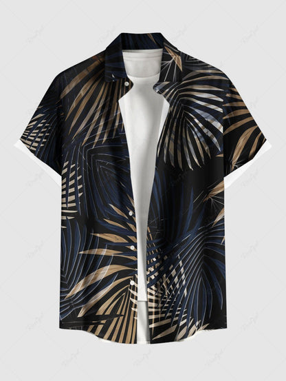 Chemise à manches courtes et col montant pour homme, tendance été, rayures