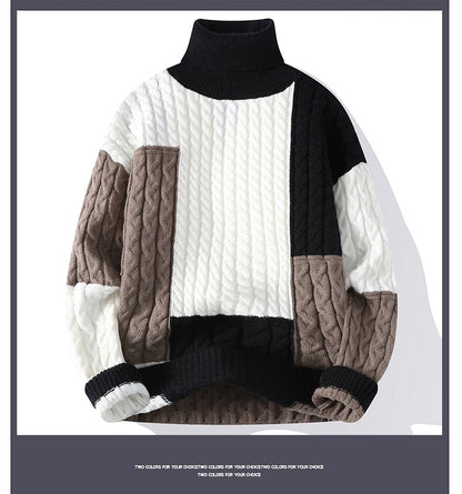 Paar tragen Rollkragenpullover Dicker Pullover Weicher, warmer reiner Kaschmir Einfaches Unterhemd
