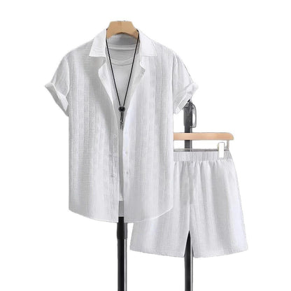Summer Jacquard Black And White Solid Color Suit - ARCHSHOPE