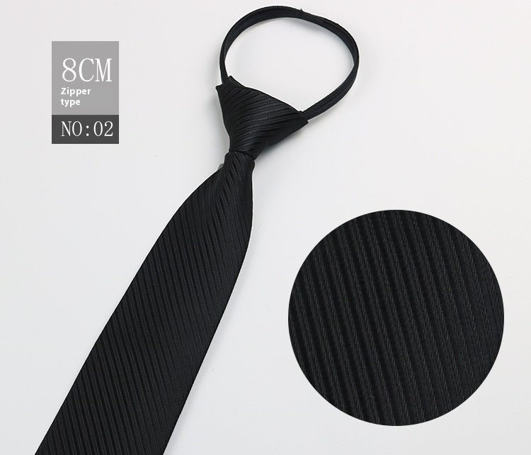 Black Men's Tie Striped Blue Business Tie Lazy Zip Tie In Stock Wholesale Pull Peels - ARCHSHOPE