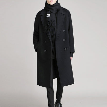 Manteau polaire double face mi-long pour homme