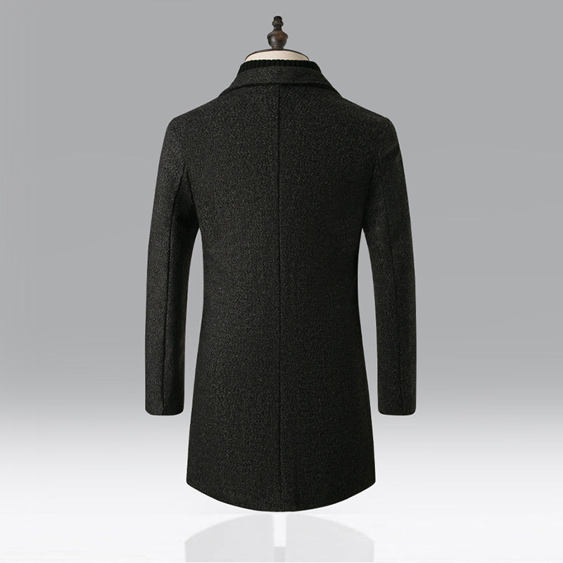 Men's Snowflake Trench Coat Mid-length Woolen Coat - ARCHSHOPE
