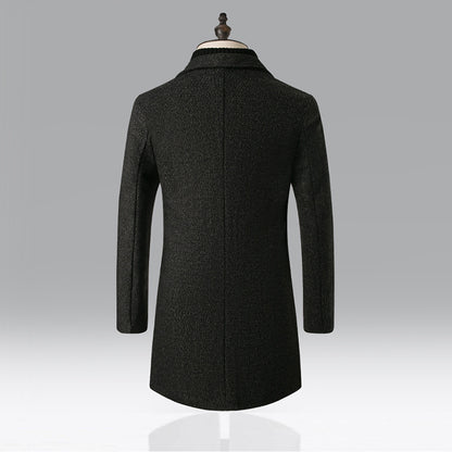 Men's Snowflake Trench Coat Mid-length Woolen Coat - ARCHSHOPE