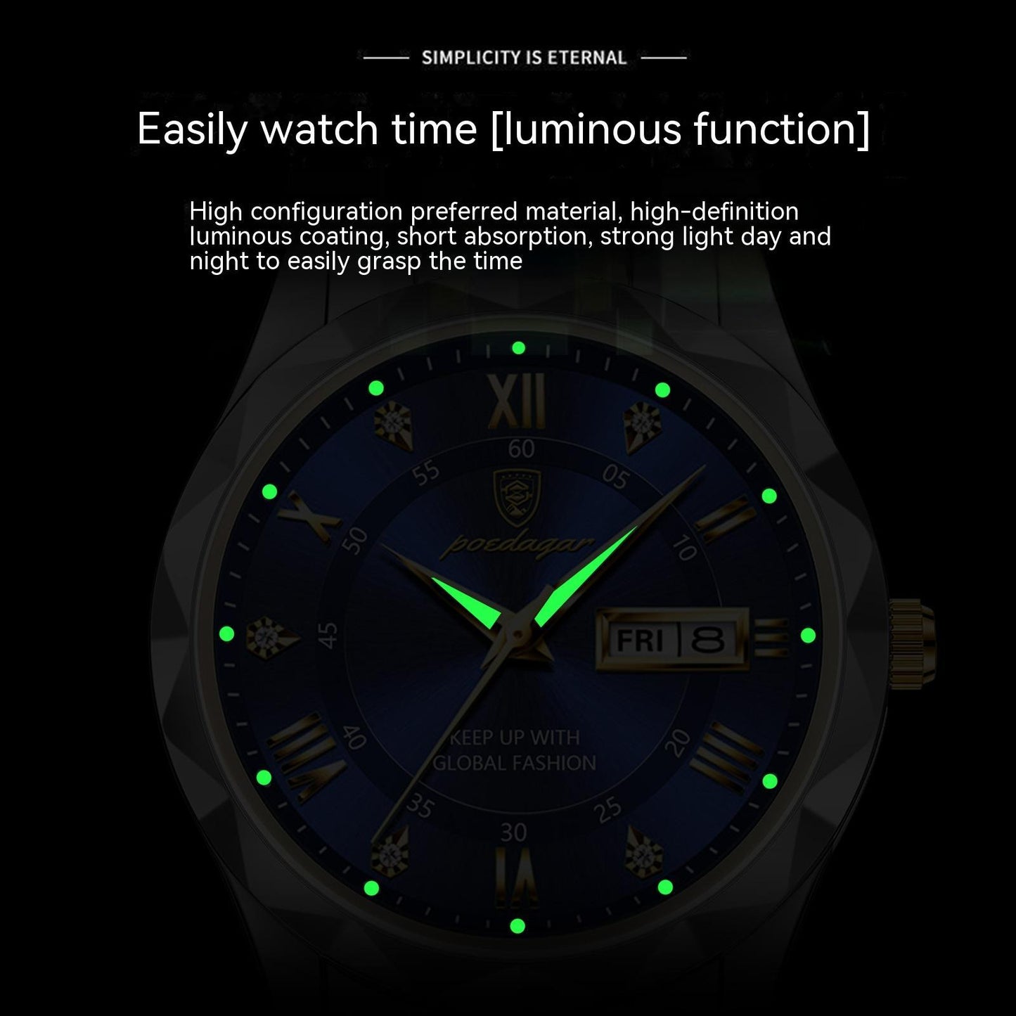 Men's Waterproof Double Calendar Luminous Quartz Watch - ARCHSHOPE