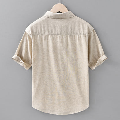 Chemise à manches courtes en lin fin pour homme