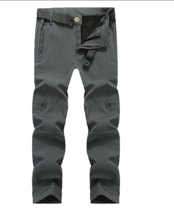 Pantalon tactique d'extérieur à coque souple pour homme, ample, grande taille, doublé polaire, pour l'escalade