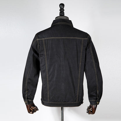 Veste en jean noire pour homme