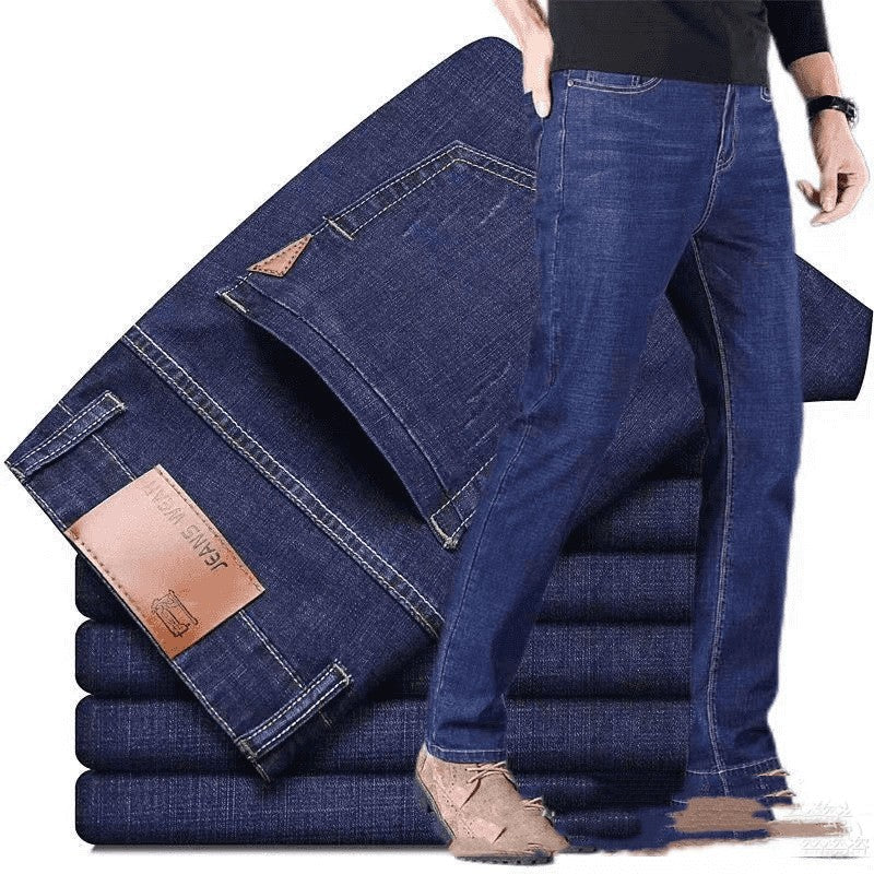 Jeans Men's Loose Straight Mid-waist