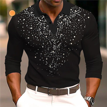 Europäische und amerikanische Herren Casual Printed 3D Polo Shirt Outdoor Freizeit täglich