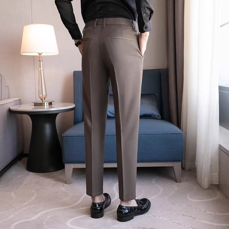 Lässige Anzughose Herren Cropped Anzughose Gerade