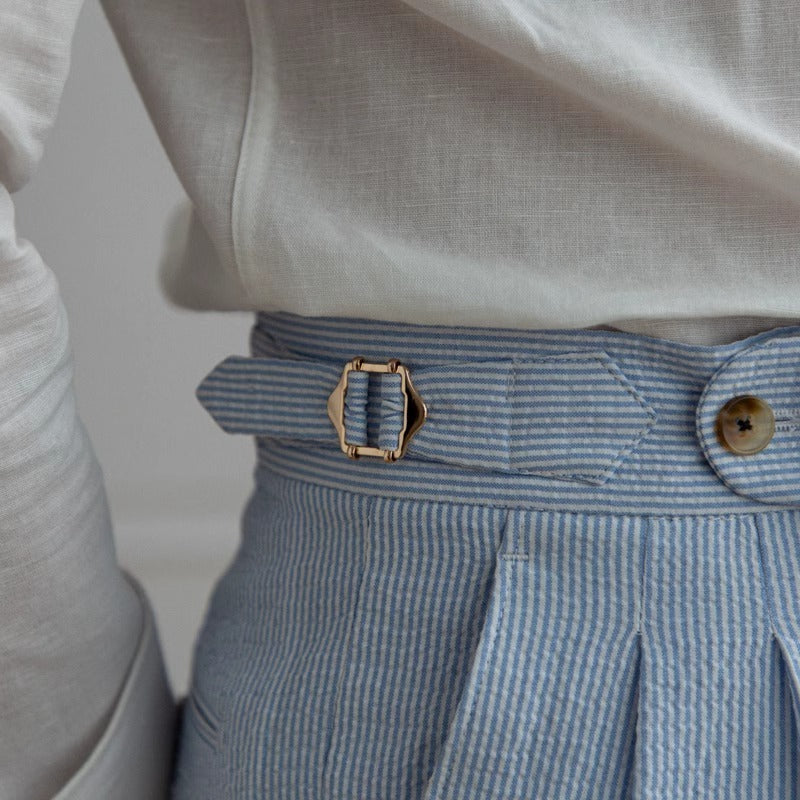 Sommer Herren Anzughose Hohe Taille Gerade