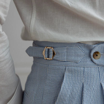 Sommer Herren Anzughose Hohe Taille Gerade