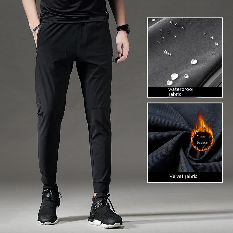 Pantalon de sport imperméable, coupe-vent, respirant, épais, doublé polaire, garde au chaud, élastique, pour le fitness, les loisirs et la course à pied