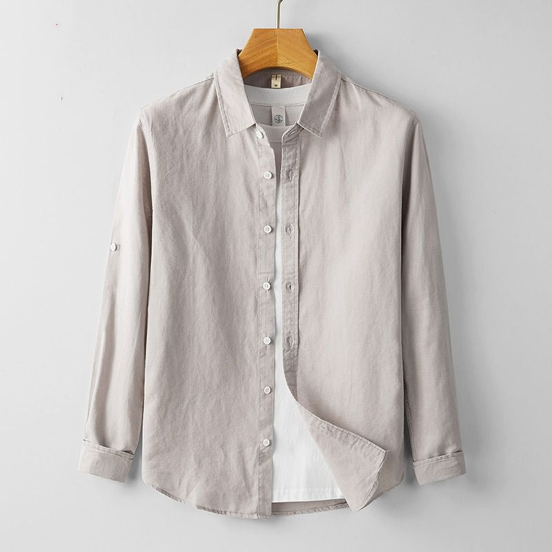Summer Men's Cotton And Linen Casual Long Sleeve Shirt Thin - ARCHSHOPE