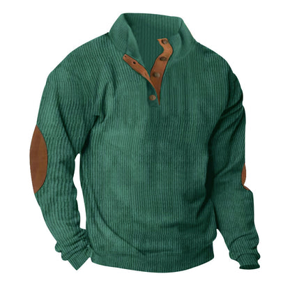 Corduroy Casual Stand Collar Long-sleeved Sweater - ARCHSHOPE
