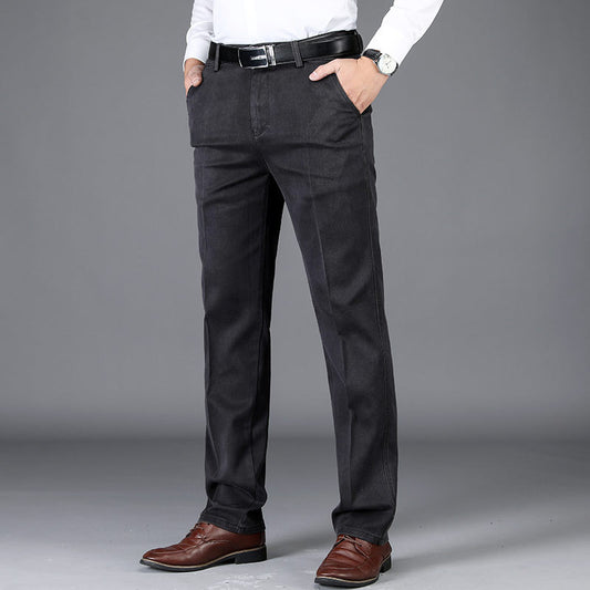 Pantalon droit ample taille haute, épais et élastique, grande taille, automne et hiver