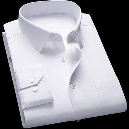 Solid Color Men's Loose Non-ironing Business Shirt
