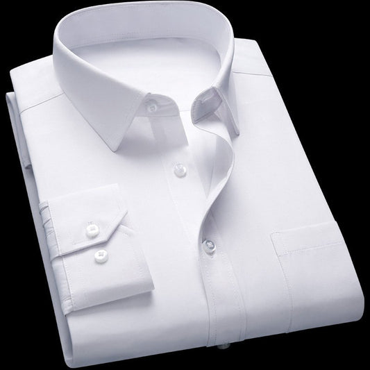 Chemise d'affaires ample sans repassage pour homme, couleur unie