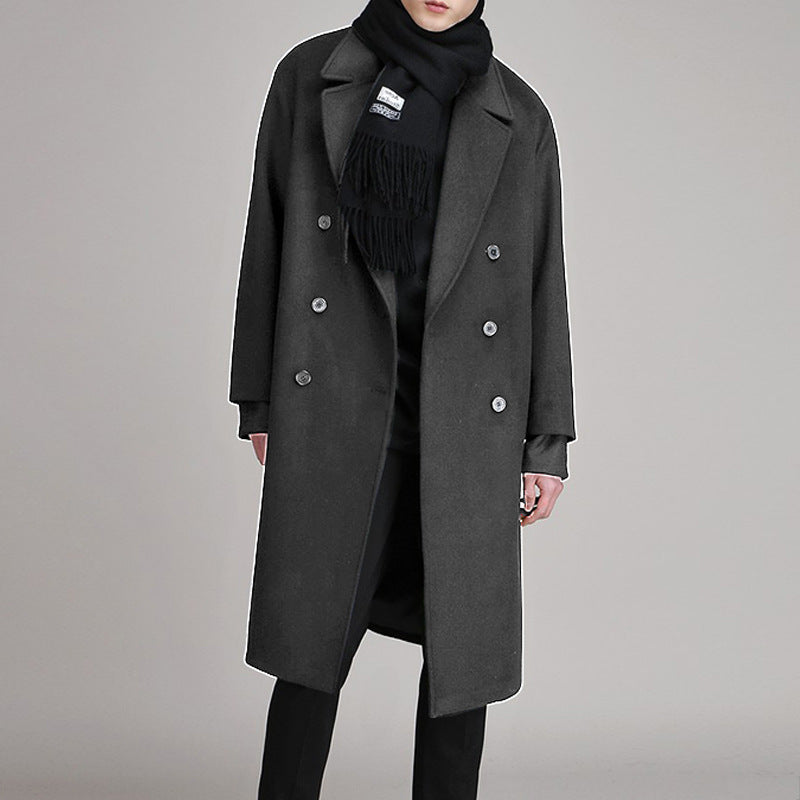 Manteau polaire double face mi-long pour homme