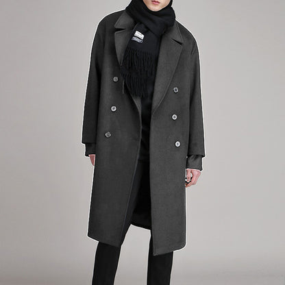 Manteau polaire double face mi-long pour homme