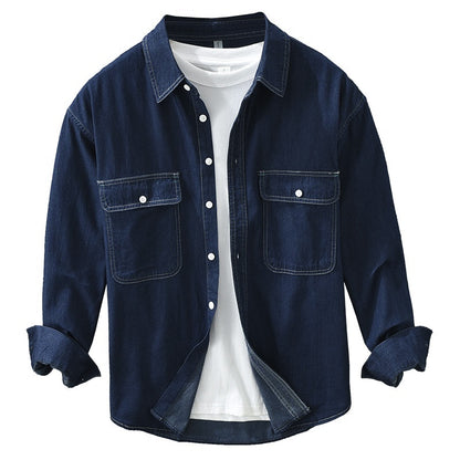 Künstlerisches, langärmliges, lockeres Freizeitoberteil aus Denim