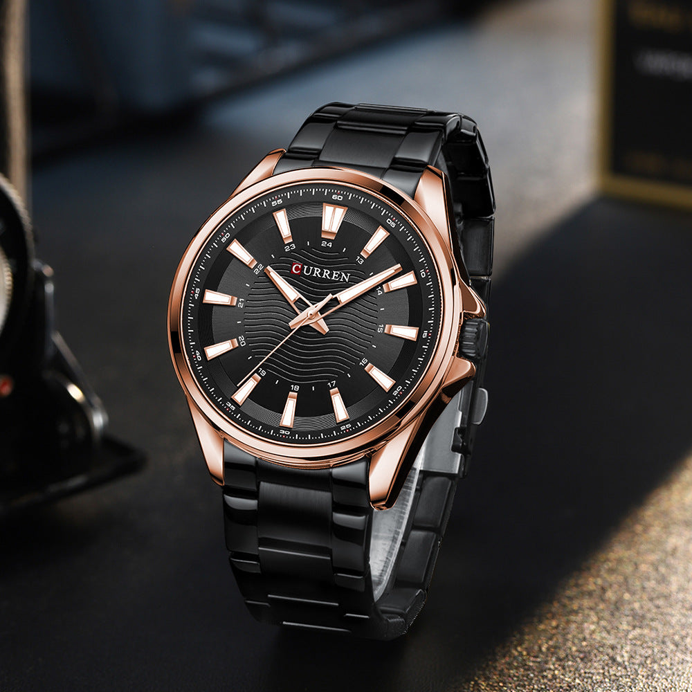 Waterproof Round Mens Simple Steel-Strap Watch - ARCHSHOPE