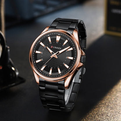 Waterproof Round Mens Simple Steel-Strap Watch - ARCHSHOPE