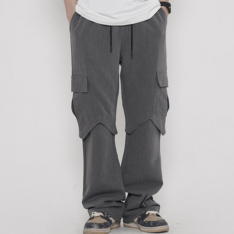 Street Embroidered Flared Loose Herren Freizeithose