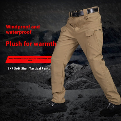 Winter Tactical Pants Men's Fleece-lined Waterproof Shark Skin Soft Shell Tactical Pants - ARCHSHOPE