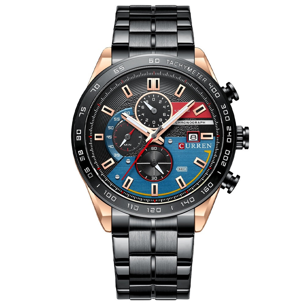 Mens Waterproof Multi-Function Watch With Large Dial And Calendar - ARCHSHOPE