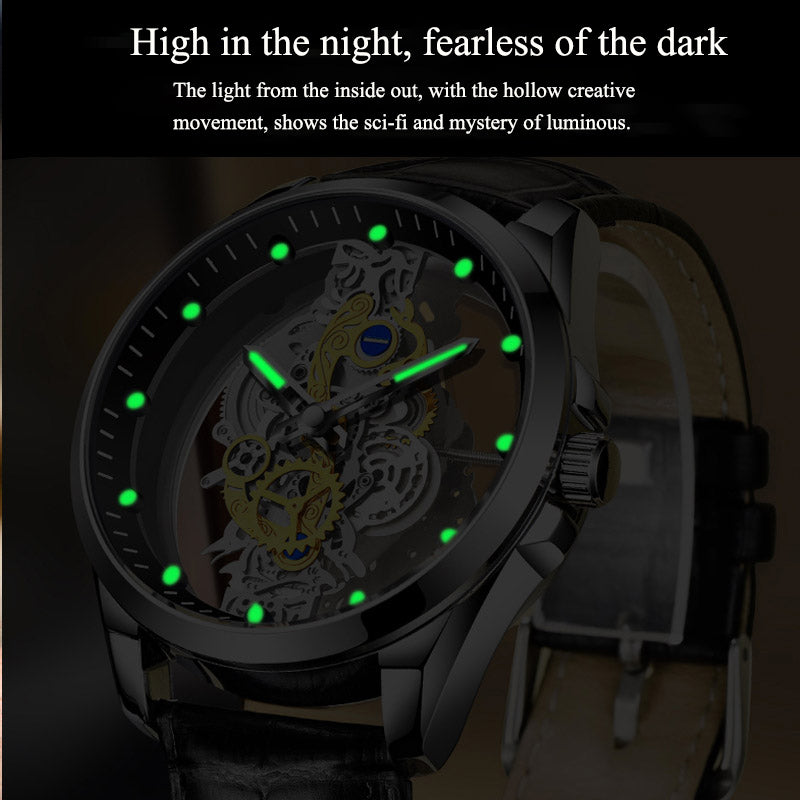 Men Watch Skeleton Automatic Quartz Watch Gold Skeleton Vintage Man Watch Mens Watches Top Brand Luxury - ARCHSHOPE