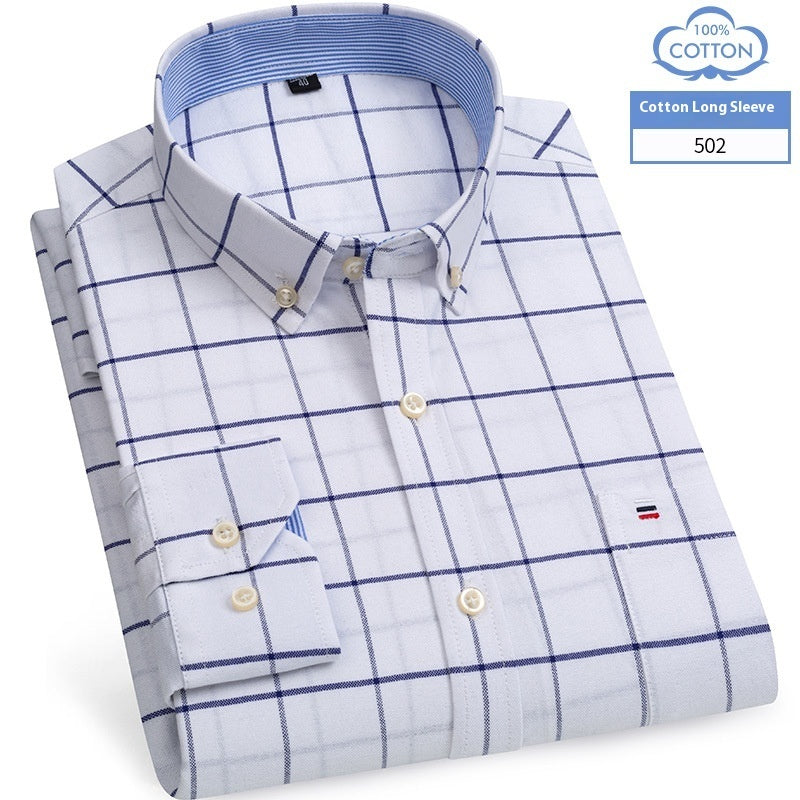 Chemise en coton à manches longues pour homme, coupe slim, style business décontracté