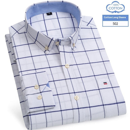 Chemise en coton à manches longues pour homme, coupe slim, style business décontracté