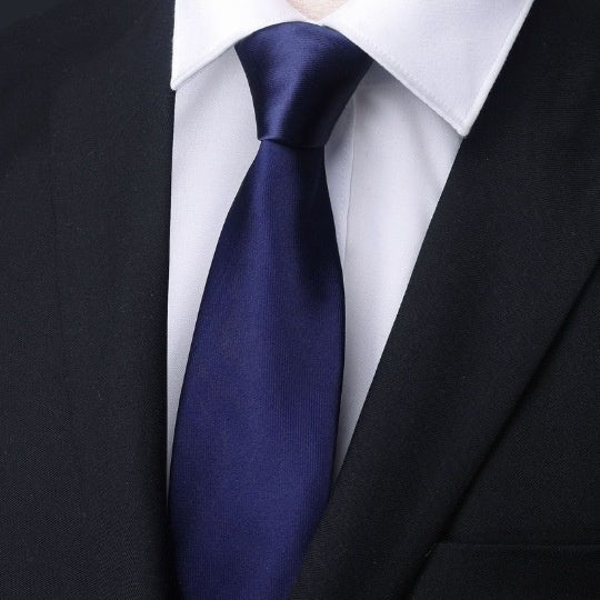 Mens Business Formal Zipper Tie With Blue Stripes - ARCHSHOPE