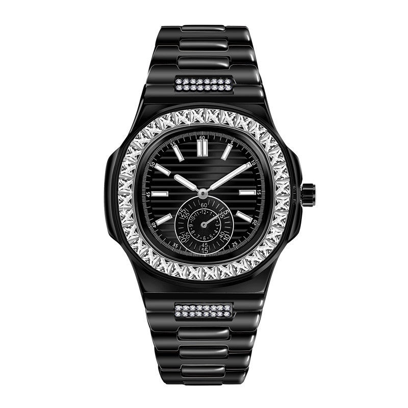 Mens Fashion Alloy Band Diamond Gifts Watches - ARCHSHOPE