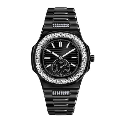 Mens Fashion Alloy Band Diamond Gifts Watches - ARCHSHOPE
