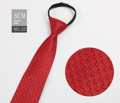 Black Men's Tie Striped Blue Business Tie Lazy Zip Tie In Stock Wholesale Pull Peels - ARCHSHOPE