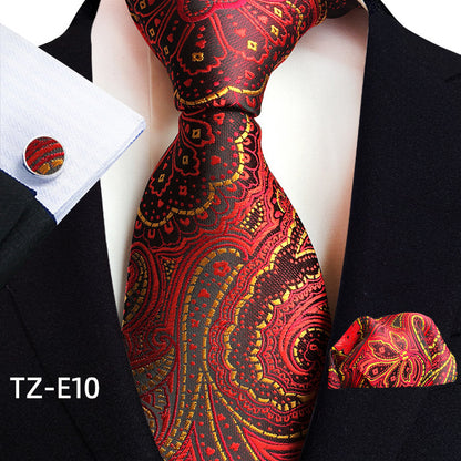 Paisley Tie Square Scarf Pocket Square Cufflinks Three-piece Set - ARCHSHOPE