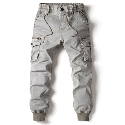 Solid Color Skinny Pants Multi-pocket Men's Working Pants - ARCHSHOPE