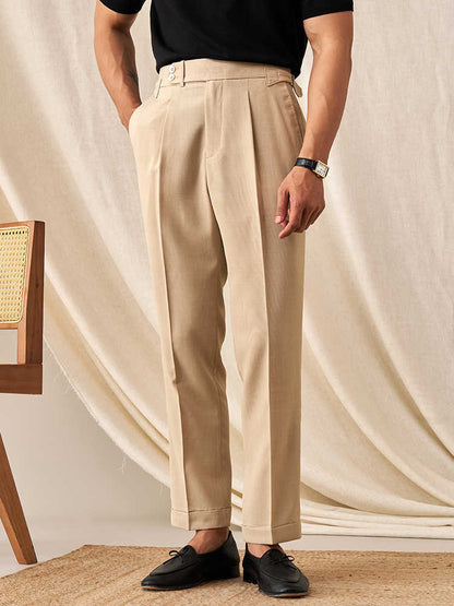 Nouveau pantalon de costume décontracté skinny avec ceinture pour homme