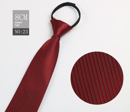 Black Men's Tie Striped Blue Business Tie Lazy Zip Tie In Stock Wholesale Pull Peels - ARCHSHOPE